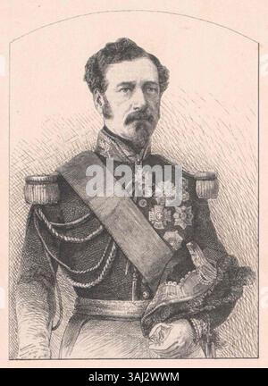 Gravure d'Adolphe Niel (1802-1869), général français qui a servi dans diverses campagnes militaires au XIXe siècle. Son leadership et son influence sont remarquables, bien qu'il ne faut pas le confondre avec le général Neill du siège de Lucknow. Banque D'Images