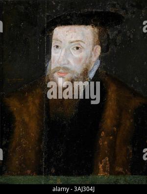 Un portrait d'Edward Seymour, 1er duc de Somerset (1506-1552), également connu sous le nom de 'protecteur Somerset'. Peinte entre 1500 et 1599, cette huile sur panneau de chêne représente le noble anglais influent. Banque D'Images