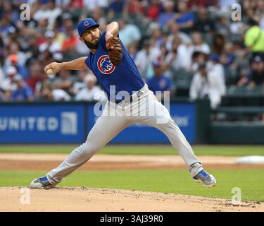 26 juillet 2017 - Chicago, il, États-Unis - le lanceur Jake Arrieta des Chicago Cubs s'oppose aux Chicago White Sox lors de la première manche au Guaranteed Rate Field à Chicago le mercredi 26 juillet 2017. (Crédit image : © Nuccio Dinuzzo/TNS via ZUMA Wire) Banque D'Images