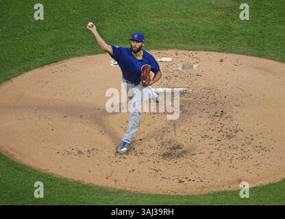 26 juillet 2017 - Chicago, il, USA - le lanceur Jake Arrieta des Chicago Cubs affronte les Chicago White Sox lors de la deuxième manche au champ Guaranteed Rate à Chicago le mercredi 26 juillet 2017. (Crédit image : © Nuccio Dinuzzo/TNS via ZUMA Wire) Banque D'Images