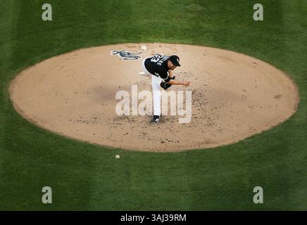 26 juillet 2017 - Chicago, il, États-Unis - le lanceur James Shields des Chicago White Sox joue contre les Chicago Cubs lors de la deuxième manche au Guaranteed Rate Field à Chicago le mercredi 26 juillet 2017. (Crédit image : © Nuccio Dinuzzo/TNS via ZUMA Wire) Banque D'Images