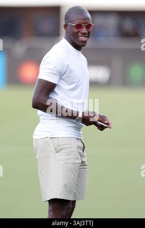 26 juillet 2017 - Los Angeles, Californie, U. S - Manchester City d Benjamin Mendy (22 ans) avant le match de la Coupe internationale des Champions 2017 entre Manchester City et le Real Madrid au Los Angeles Memorial Coliseum. (Crédit image : © Brandon Parry via ZUMA Wire) Banque D'Images