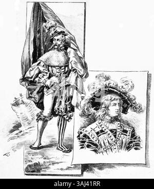 Cette illustration du magazine *Die Gartenlaube*, publiée en 1890, se trouve à la page 254 de Halbheft 8. Il reflète le style esthétique et narratif typique des médias imprimés de l'époque. Banque D'Images