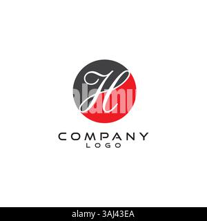 Vecteur de conception de logo de lettre de script H. Illustration de Vecteur