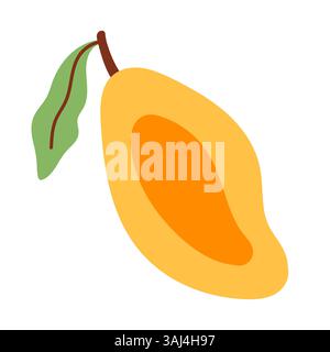 Illustration vectorielle dessinée à la main de fruit de mangue Illustration de Vecteur
