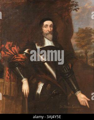Ce portrait, peint vers 1650, représente Sir Thomas Myddelton II, figure clé de l'histoire britannique, rendu dans le style de Robert Walker. Banque D'Images