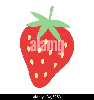 Illustration vectorielle dessinée à la main de fruit de fraise Illustration de Vecteur