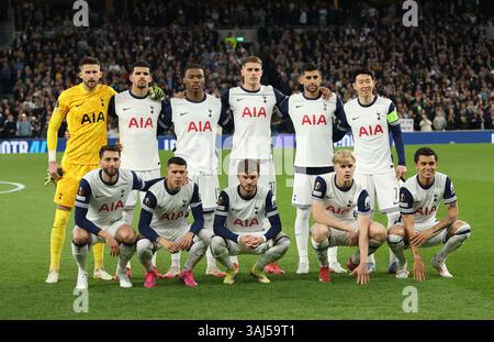 Londres, Royaume-Uni. 10 avril 2025. Équipe Spurs au match Tottenham Hotspur contre Eintracht Frankfurt UEFA Europa League, au Tottenham Hotspur Stadium, Londres, Royaume-Uni le 10 avril 2025. Crédit : Paul Marriott/Alamy Live News Banque D'Images