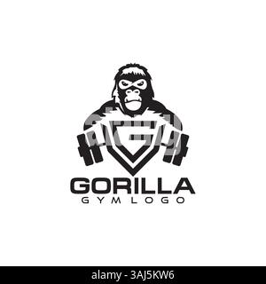vecteur de logo de gymnastique gorilla Illustration de Vecteur
