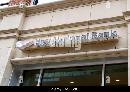 Pittsburgh, Pennsylvanie, États-Unis - 11 janvier 2020 : la première signature de la Banque nationale sur le bâtiment à Pittsburgh, Pennsylvanie, États-Unis. Banque D'Images