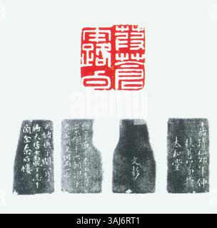 Un sceau du script chinois simplifié, mettant en valeur son design. Le sceau est utilisé à des fins d'authentification et officielles. Il représente une partie de la culture traditionnelle chinoise avec une importance historique et culturelle significative. Banque D'Images