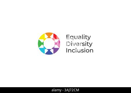 Un logo coloré symbolisant l'égalité, la diversité, l'inclusion et le soin radieux pour tous Illustration de Vecteur