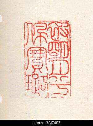 Un sceau chinois simplifié, présentant une calligraphie détaillée et un design traditionnel. Le sceau représente un aspect important de l'histoire et de l'art chinois, utilisé à diverses fins personnelles, officielles et culturelles. Banque D'Images