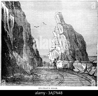 Turnley's Road est présenté dans 'A Guide to the Giants' Causeway' du Dublin Penny Journal, volume 2. Cette section du guide met en évidence le lien de la route avec le paysage et sa proximité avec des sites importants en Irlande du Nord. Banque D'Images