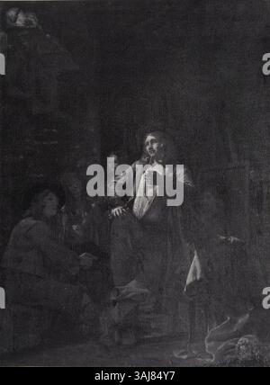 Cette peinture, intitulée 'A Painter's Studio', de Michael Sweerts montre un artiste à l'œuvre, entouré d'outils de son métier. Il est conservé dans la collection Alban W. Eger à Washington. Banque D'Images