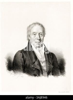 Portrait de Sebastian Pappenheimer, réalisé par Franz Hanfstaengl et Joseph Anton Selb en 1828. Cette gravure sur cuivre capture Pappenheimer dans une tenue formelle du XIXe siècle. Banque D'Images