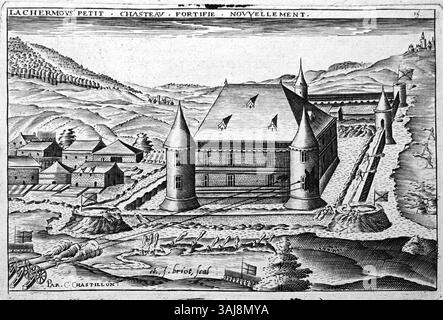 Cette gravure rééditée de Claude Chastillon représente la Chermoise, réalisée entre 1559 et 1616. Il met en lumière les techniques de gravure françaises du XVIe siècle et des scènes historiques. Banque D'Images