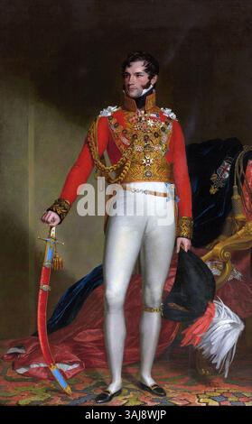 Cette image couleur remasterisée est basée sur un portrait antérieur de Léopold Ier, roi des Belges, peint par George Dawe. Le portrait fait partie de la collection royale et représente l’héritage du monarque. Banque D'Images