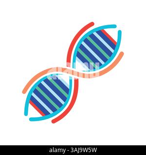 Icône ADN. Modèle de gène de vie bio Illustration de Vecteur