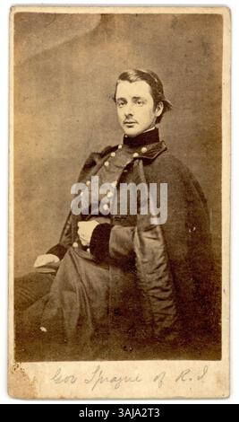 Photographie de William Sprague IV, prise entre 1861 et 1865. Sprague est un général de l'Union pendant la guerre de Sécession, connu pour son leadership dans plusieurs engagements. Banque D'Images