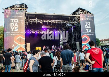 26 août 2017 - Turin, Piémont, Italie - Turin, Italie-26 août 2017 : Giorgio POI se produit en direct au festival Todays le 26 août 2017 à Turin, Italie (crédit image : © Stefano Guidi via ZUMA Wire) Banque D'Images