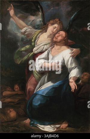 Giulio Cesare Procaccini 'agonie dans le jardin' (1616-1620) dépeint le moment de la prière du Christ dans le jardin de Gethsémani, avant sa crucifixion. L'huile sur toile a été restaurée et est conservée au Museo del Prado. Banque D'Images