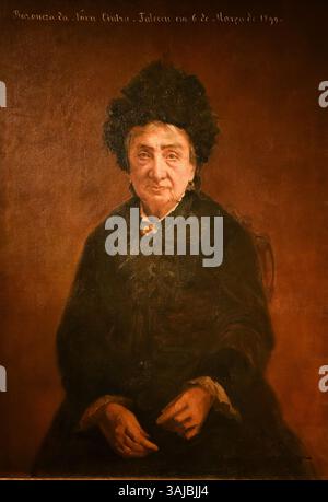 Portrait de la Baronesa de Nova Sintra, peint vers 1900, conservé au Musée de Misericórdia à Porto, Portugal. L'œuvre présente la noble de l'aristocratie portugaise. Banque D'Images