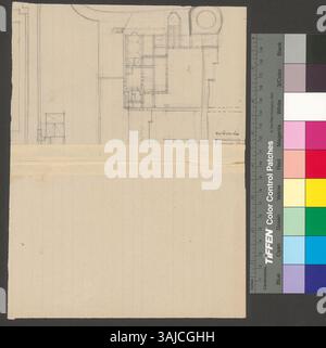 Ce dessin de Johann Rudolf Rahn montre un extrait d'un plan d'étage. Les détails de la structure restent non spécifiés, mais le dessin capture un élément architectural. Banque D'Images