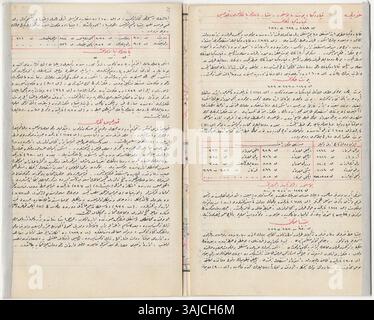 Abdürrahim Encyclopédie mondiale du manuscrit ottoman de Hilmi Bey, 1918, présente la Mecque comme centre mondial. Écrit en écriture ottomane sur 580 pages, le manuscrit comprend 380 cartes dessinées à la main, complétées par plus de 225 gravures de livres et atlas de la fin du XIXe et du début du XXe siècle. Des accents or et argent mettent en valeur les cartes, reflétant un haut degré de précision et d'art cartographique. Banque D'Images