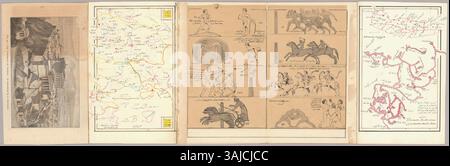 Une encyclopédie manuscrite ottomane méticuleusement conçue détaillant l'importance de la Mecque. Il comprend plus de 580 pages de texte en petite écriture ottomane, 380 cartes très détaillées et 225 tirages de publications des XIXe et XXe siècles, souvent présentés dans des collages complexes dessinés à la main. Banque D'Images