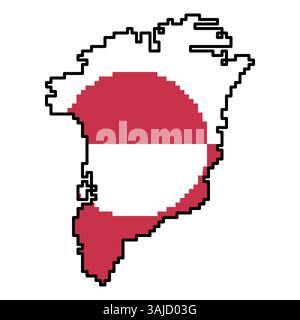 Icônes pixelisées de carte du monde dans le style 8 bits, représentant plus de 190 pays. Parfait pour l'art numérique, les projets éducatifs et les conceptions thématiques. Illustration de Vecteur