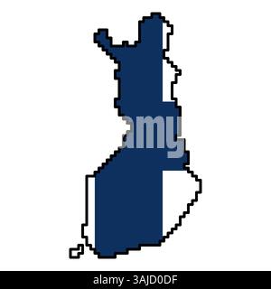 Icônes pixelisées de carte du monde dans le style 8 bits, représentant plus de 190 pays. Parfait pour l'art numérique, les projets éducatifs et les conceptions thématiques. Illustration de Vecteur