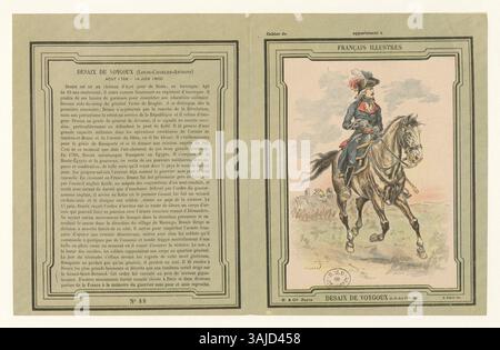 Cette estampe représente Louis-Charles-Antoine Desaix, célèbre général français connu pour son rôle dans les guerres révolutionnaires et sa mort en 1800. Banque D'Images