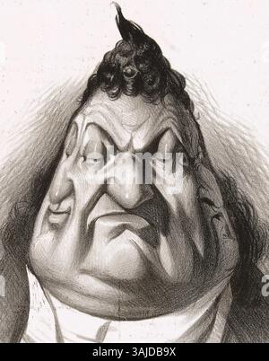 La lithographie d’Honoré Daumier de 1834, intitulée « le passé, le présent, l’avenir », représente Louis Philippe d’Orléans, reflétant la satire politique. La pièce critique la monarchie française sous le règne de Louis Philippe (1830-1848). Banque D'Images