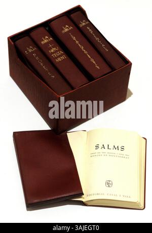 biblia, libros sagrados, literatura liturgica, salmos, testamento, sapiemcias, profetas, catalan, texto en catalan, salmos, la biblia Banque D'Images