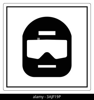 Une silhouette noire minimaliste d'un casque de course, parfait pour représenter la vitesse, la sécurité et la compétition dans des designs et des graphismes liés au sport automobile. Illustration de Vecteur