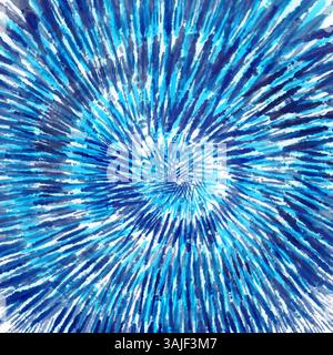 Design de fond de matrice bleu peint à la main abstrait Tye Illustration de Vecteur