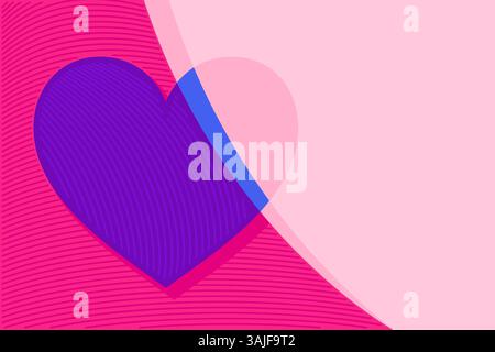 Fond abstrait de coeur d'amour. Toile de fond géométrique pour l'affichage de produit cosmétique, la conception de festival de saint-valentin, la présentation, la bannière, la couverture et le web. Illustration de Vecteur