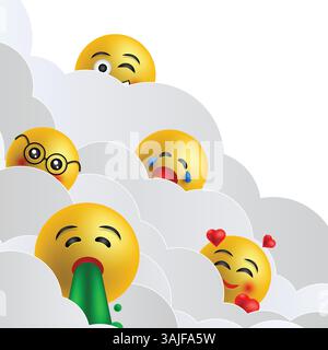 journée mondiale emoji, illustration vectorielle sur fond blanc Illustration de Vecteur