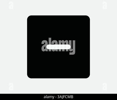 Négatif noir bloc moins tiret Zoom arrière Echelle réduire soustraire mathématique Supprimer réduire réduire Annuler Supprimer icône graphique symbole symbole Artwor Illustration de Vecteur