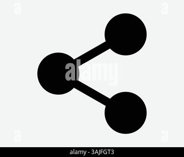 Partager icône noire signe symbole chemin de partage réseau réseau deux boutons arborescence binaire système connexion connexion ligne tracé tracé vectoriel graphique Illustration de Vecteur