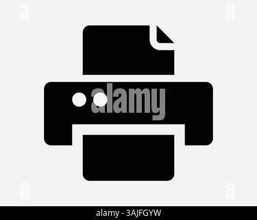 Icône d'imprimante scanner symbole Imprimer machine de bureau Fax impression de document graphique vecteur Balck White Shape Business Equipment Device Scan Sign Illustrati Illustration de Vecteur