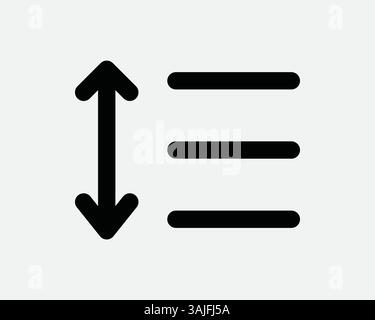 Icône d'espacement des lignes de texte format de paragraphe de document aligner espace flèche haut bas taille mise en page contour symbole vectoriel Editeur graphique édition mot Illustration de Vecteur