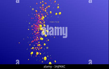 Blobs flottants. Bannière abstraite colorée aux formes fluides. Composition futuriste avec bulles. Illustration 3D vectorielle pour la publicité, le marché Illustration de Vecteur