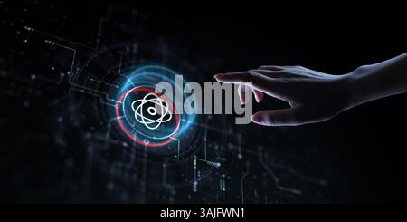 Concept d'informatique quantique : révolutionner le traitement de l'information grâce à la mécanique quantique. Banque D'Images