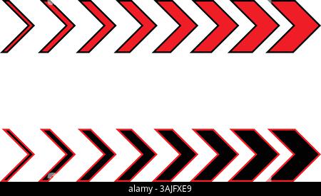 Ensemble de vecteurs de flèches directionnelles – flèches en chevrons gras et contours pour les panneaux, les bannières et la navigation Illustration de Vecteur