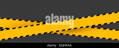 Jeu de bandes d'avertissement vide. Attention ruban de barrière pour la promotion de vente, ligne de police, zone de sécurité, en construction ou design de mode. Illustration vectorielle Illustration de Vecteur