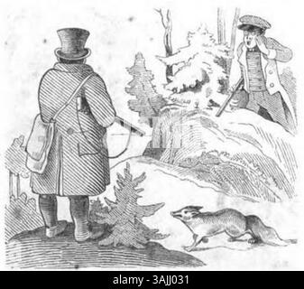 1845 illustration du comte Franz Pocci tirée de Fliegende Blätter, volume 1, numéro 24, page 191. Connu pour son style spirituel et critique, le travail de Pocci reflète l'humour allemand et la satire du XIXe siècle. Banque D'Images