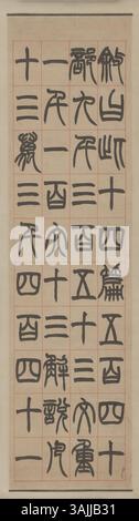 Cette œuvre calligraphique, conservée dans le musée du Palais, présente des caractères méticuleusement composés dans le pinceau traditionnel chinois. L’œuvre représente l’expression artistique et la profondeur culturelle de la calligraphie chinoise. Banque D'Images