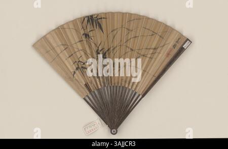 Wen Zhengming (1470–1559), artiste chinois renommé, a créé cette peinture en éventail, mettant en valeur son travail exceptionnel au pinceau et ses motifs traditionnels chinois. Logé dans le Musée du Palais. Banque D'Images